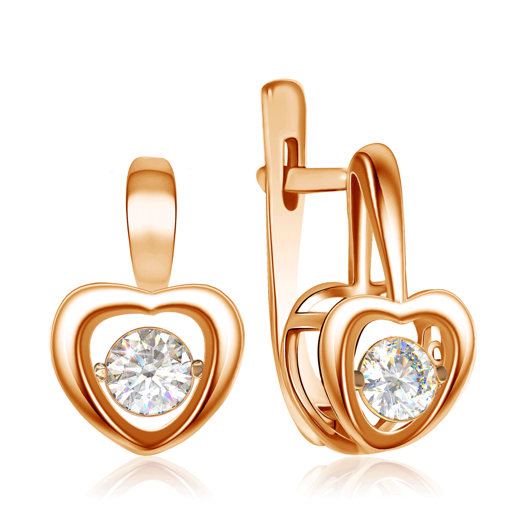 Серьги с английским замком из красного золота