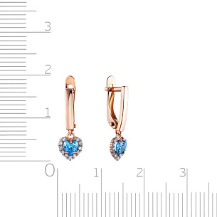 Серьги детские из серебра с фианитом и золочением