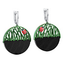 Серьги с английским замком из серебра с фианитами