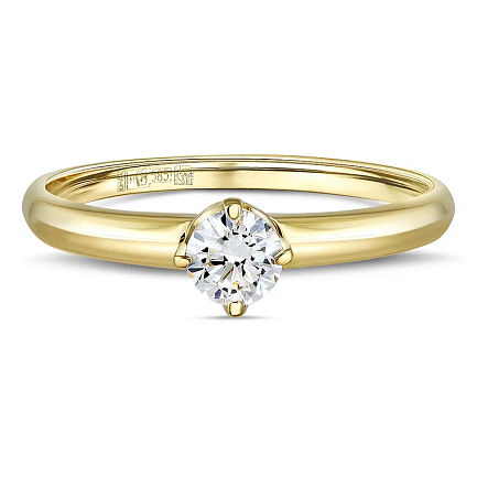 Кольцо из желтого золота с бриллиантом