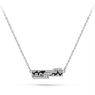 Колье из белого золота с бриллиантом