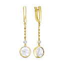 Серьги с английским замком из желтого золота с бриллиантами