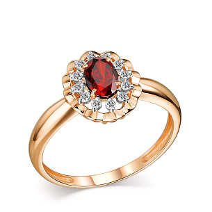 Кольцо из серебра с фианитом