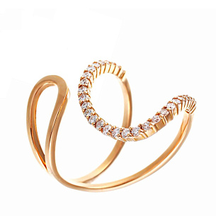 Кольцо из красного золота с бриллиантами