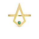 Кольцо из желтого золота с изумрудом