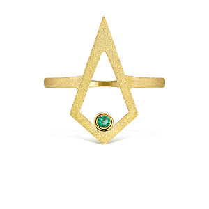 Кольцо из желтого золота с изумрудом