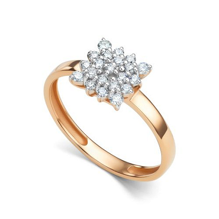 Кольцо из красного золота с бриллиантами