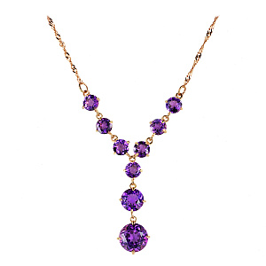 Колье из красного золота с аметистом