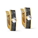 Серьги с английским замком из серебра с фианитами