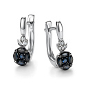 Серьги с английским замком из белого золота с бриллиантами