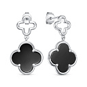 Серьги с английским замком из серебра с ониксами