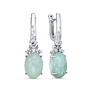 Серьги с английским замком из белого золота с бриллиантами