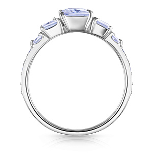 Кольцо из серебра с фианитом