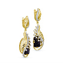 Серьги с английским замком из серебра с авантюринами