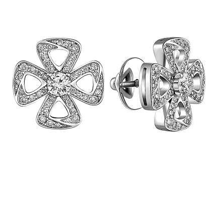 Серьги из белого золота с бриллиантами