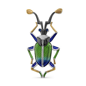 Брошь из серебра с фианитами