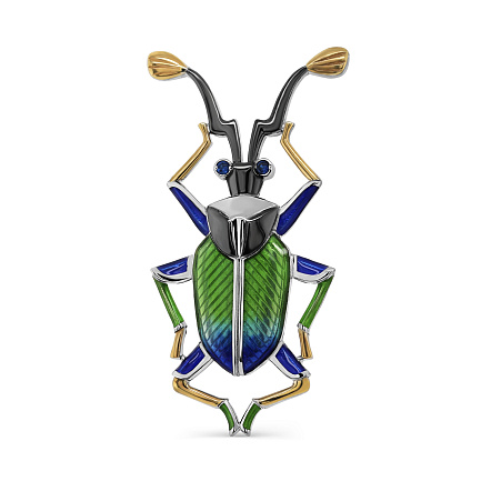 Брошь из серебра с фианитами