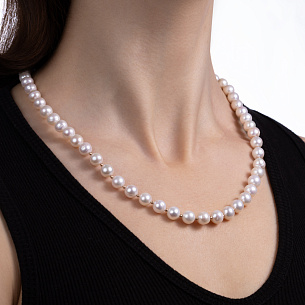 Бусы из красного золота с жемчугом