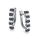 Серьги с английским замком из белого золота с сапфирами