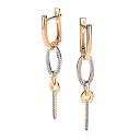 Серьги с английским замком из красного золота с бриллиантами