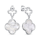 Серьги с английским замком из серебра с перламутром