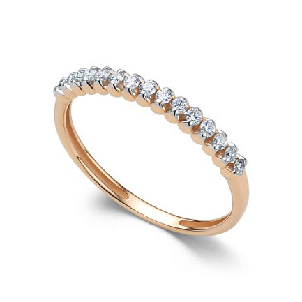 Кольцо из красного золота с бриллиантами