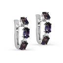 Серьги с английским замком из белого золота с бриллиантами