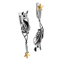 Серьги с английским замком из серебра с фианитами