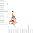 Подвеска из серебра с позолотой, фианитом
