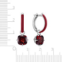 Серьги с английским замком из серебра с гранатом