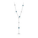 Колье из белого золота с топазами, плетение якорное