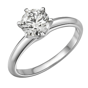 Кольцо из белого золота с бриллиантом