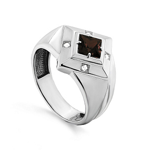 Кольцо из серебра с фианитом