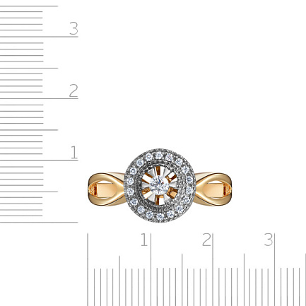 Кольцо из желтого золота с бриллиантами