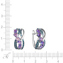 Серьги с английским замком из белого золота с танзанитами