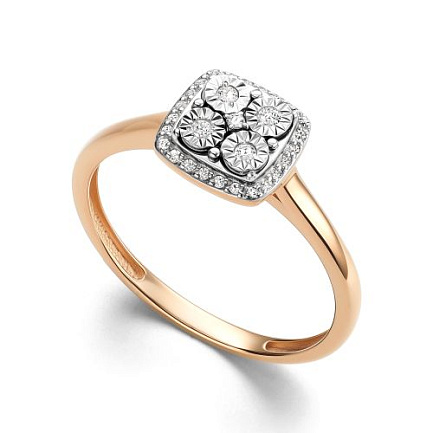 Кольцо из красного золота с бриллиантами