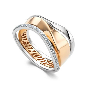 Кольцо из красного золота с бриллиантом