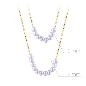 Колье из желтого золота с жемчугом