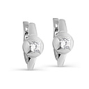 Серьги с английским замком из серебра с фианитами