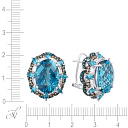 Серьги из белого золота с бриллиантами, топазами