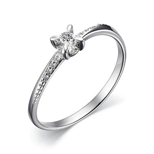 Кольцо из белого золота с бриллиантами