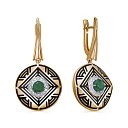 Серьги с английским замком из красного золота с бриллиантами