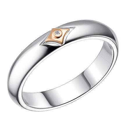 Кольцо из серебра с бриллиантом