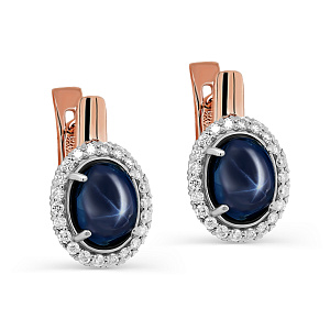 Серьги с английским замком из красного золота с бриллиантами