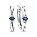 Серьги с английским замком из белого золота с бриллиантами