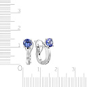 Серьги с английским замком из белого золота с танзанитом