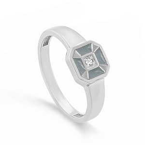 Кольцо из серебра с бриллиантом