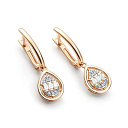 Серьги с английским замком из красного золота с бриллиантами