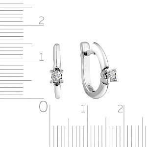 Серьги с английским замком из белого золота с бриллиантами