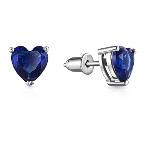 Серьги из серебра с фианитом